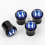 Honda Black Tire Valve Stem Caps - Blue High-End Quality