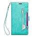 SUPZY Galaxy Note 9 Wallet Case, [9 Card Slots] [Photo & Wallet Pocket] Multi-Function Premium PU Leather Magnetic Flip Shockproof Zipper Wallet Cover for Samsung Galaxy Note 9 (Mint)