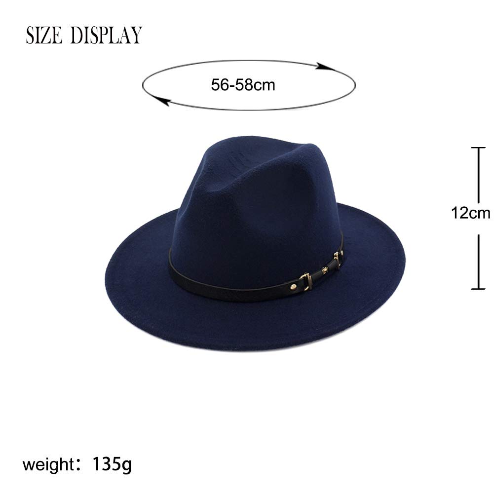 Men Wide Brim Fedora Hat 