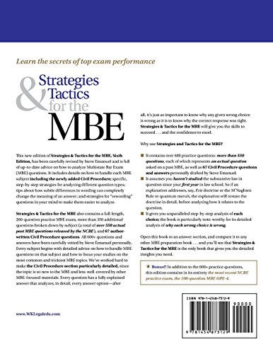 Strategies & Tactics for the MBE (Emanuel Bar Review)