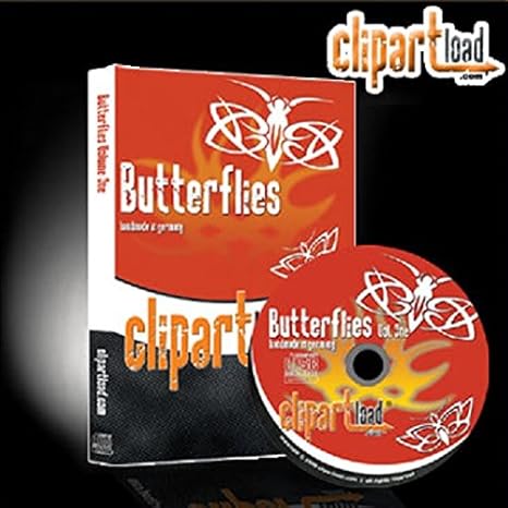 clipartload Vektorgrafiken f. Schneideplotter'Butterflies Vol. 1' Schmetterlinge f. Airbrushschablonen, Nageldesign Stickmasc