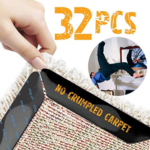 Rug Corner Carpet Tape Rug Pud Anti Curling Rug Grippers 32pcs Non Slip