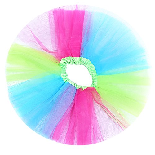 Anleolife 12" /8 Colors Rainbow Tutu Skirt Baby Girls Fluffy Birthday Tutu Dress Girls Princess Ballet Dance Tutu Dress (red blue green wispy)