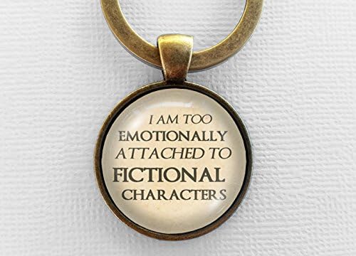 Funny Books Keychain, Glass Book Pendant Keyring, Bookish Gift, Text Jewelry, Book Lover, Nerd, Fandom, Geek Jewellery Key Chain Key Ring