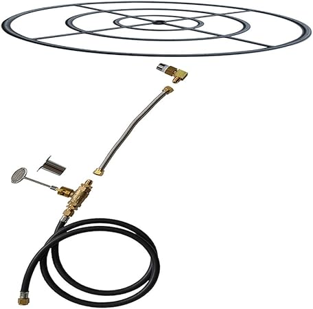 Amazon Com Stanbroil Natural Gas Fire Pit Burner Ring Installation Kit Black Steel 30 Inch Garden Outdoor