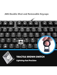 Teclado mecánico Velocifire TKL02 87 con interruptores marrón Outemu y retroiluminado LED para Copywriter, Typist y Programmer