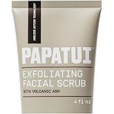 PAPATUI by Dwayne Johnson Exfoliating Face Scrub Fragrance-Free 4 fl oz | Exfoliating Face Scrub Smoothes Skin, Made with Peptides, Volcanic Ash, Niacinamide, &amp; Hyaluronic Acid, Fragrance-Free