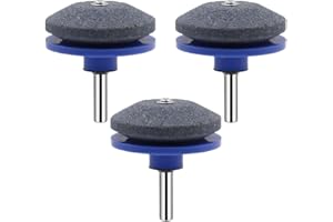 Fauppt Lawn Mower Blade Sharpener, 3/4/5PCS Lawn Mower Blade Sharpener Tool Kits, Universal Lawnmower Blade Sharpener for Any Hand Drill for Man Dad (Blue/3PC)