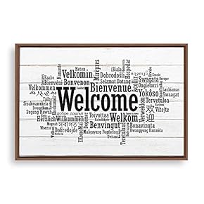 signwin Framed Canvas Wall Art Welcome Canvas Prints...