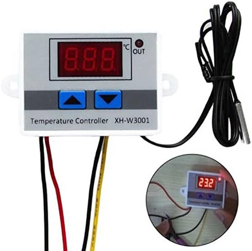HMOCNV Digital LED Pre-wire Cool and Hot Temperature Controller Thermostat Control Switch Probe with Sensor 220V/24V/12V (220V)