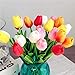 Jasion 10 Pcs Artificial Tulips Real Touch PU Flower Arrangement Bouquet Home Wedding Parties Decor (Red)
