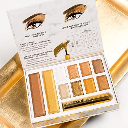 PHYSICIANS FORMULA 24-KARAT GOLD SHIMMER MAKEUP SET, FACE PALETTE, THE GOLD VAULT, MASCARA, EYESHADOW, CHRISTMAS GIFT