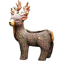Liweibao-Home Garden Statue Sculpture Magnesium Oxide Elk Flowerpot Garden Animal Decoration Ornament American Countryside Style Art Indoor Or Outdoor Use Outdoor Lawn Yard Decor