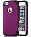 Alkax for iPhone SE Case, Dual Layer Armor Heavy Duty Rugged Slim Series Soft-Interior+Hard Protective Cover Bumper for Apple iPhone SE + 1 Stylus Pen (Dark Purple)