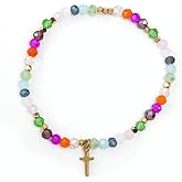 EQUBIO Natural Stone Bracelet for women, Adjustable Handmade Design with Colorful Gem Beads, Inspirational Fashion Jewelry Gifts for Daily Wear, Travel,Healing