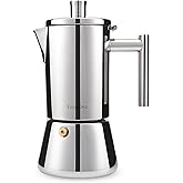 Easyworkz Diego Stovetop Espresso Maker 6Cup 300ml Stainless Steel Italian Coffee Machine Maker Induction Moka Pot