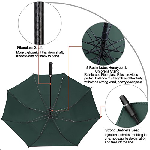 image for G4Free 62 Inch Automatic Open Golf Umbrella Extra Large Oversize Doubl