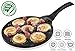 Gourmia GPA9515 Blini Pan With Induction Bottom Nonstick Silver Dollar Pancake Maker Features 7-Mold 100% PFOA free non-stick coating