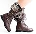 Women's Knee High Lace Up Faux Fur Winter Boots in Black, Brown, Tan, Gray, White, Khaki