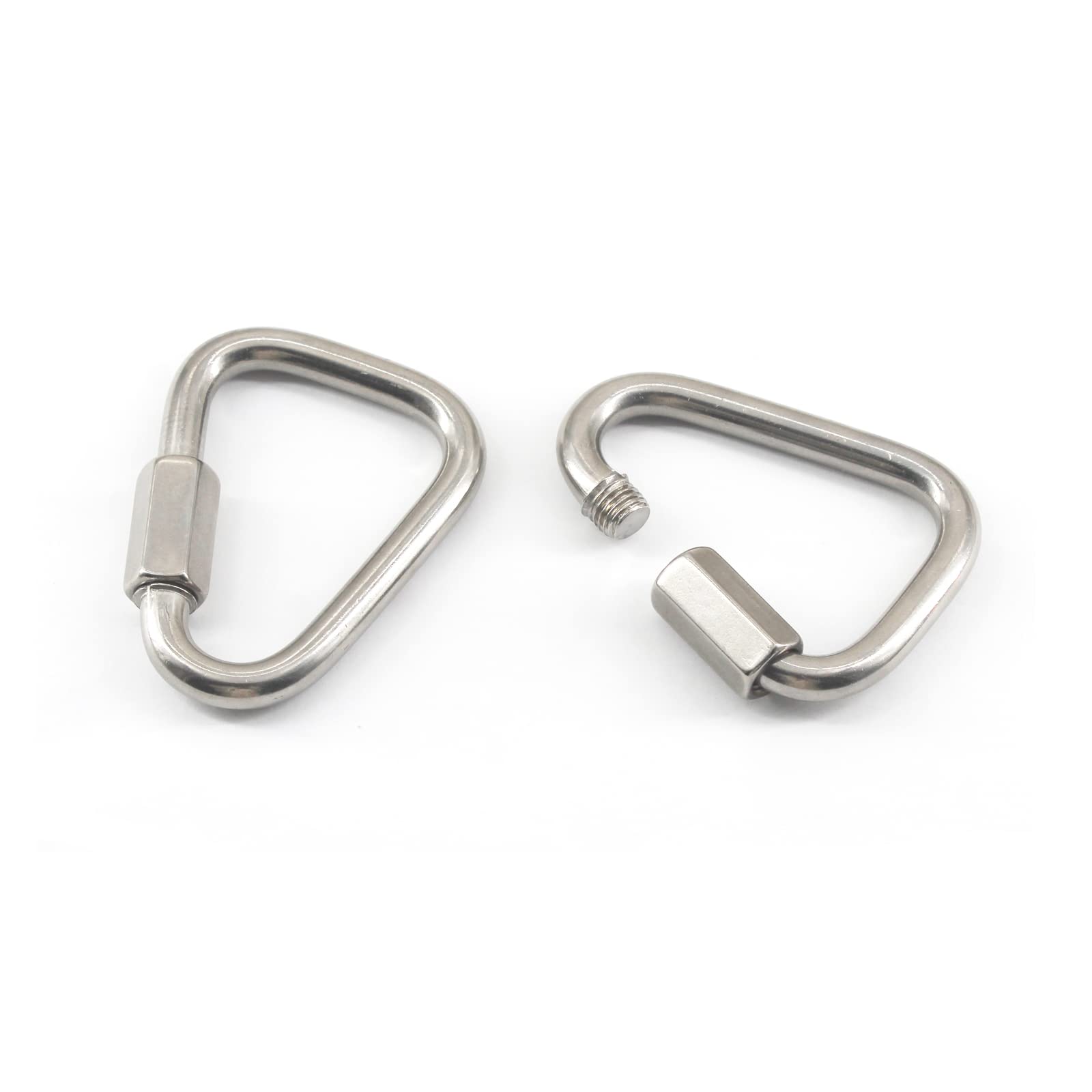 M10 Delta Quick Link 304 Stainless Steel Triangle Carabiner Heavy Duty Chain Connector Screw Lock Quicklink 2 Pieces