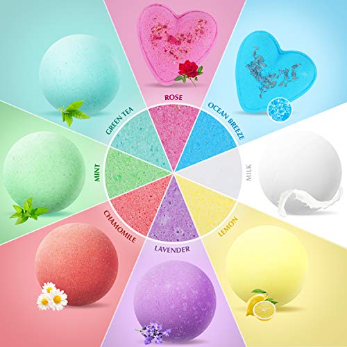 Peradix Bombas de Baño,8 piezas Bolas de Baño con Aceites Esenciales,Spa Baño de Burbujas para Hidratar la Piel Seca Sales de Baño de Bombas de Baño Espuma de Regalo para Mujeres