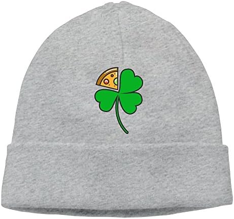 Jcdg Skull Caps Clover Pizza Unisex Women Warm Skull Caps Knit Cotton Thick Cycling Beanie Hat