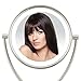 Conair Reflections Double-Sided Fluorescent Lighted Vanity Makeup Mirror, 1x/10x magnification, Satin Nickel
