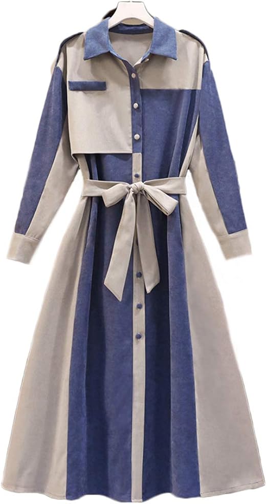 Amazon レディース ロング丈 ワンピース フレア 長袖 上品 秋 冬 ゆったり 体型カバー ワンピース チュニック 通販