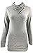 Risesun Women's Pullover Kangaroo Pocket Sweatshirt Cowl Neck Buttons Knit Top