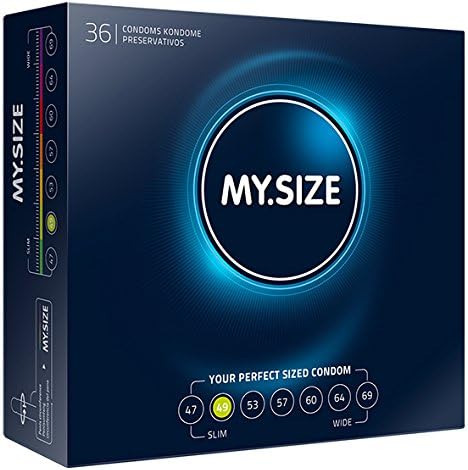 MY.SIZE Classic Premium Condoms Size 2 I 49 mm Width I 36 Pieces Bulk Pack I True to Touch Gossamer I Thin 0.07 mm wall Thickness I Vegan