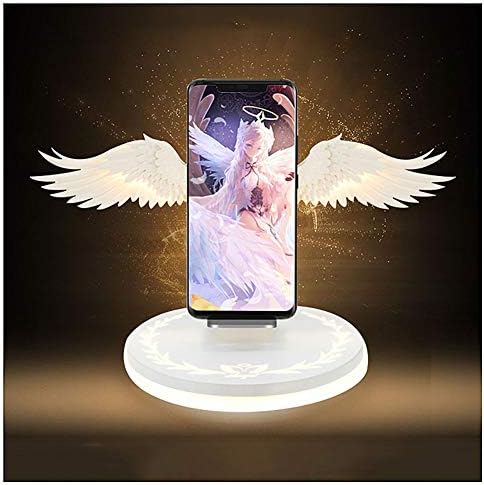 JZWDMD Wireless Charger with Angel Wings Qi-Certified 10W Wireless Charging Compatible with iPhone Xs MAX/XR/XS/X/8/8 Plus,10W Compatible Galaxy S10/S10 Plus/S10E/S9,(No AC Adapter)