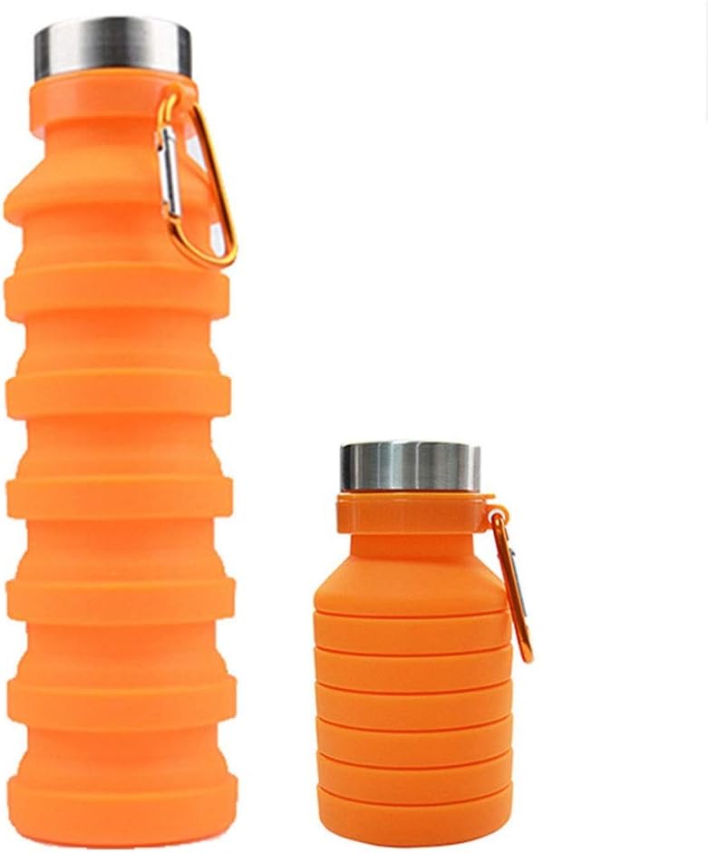 ERLOU Large Capacity 550ml Outdoor Sports Bottle Travel Portable Silicone Folding Cup Portable Silicone Soft Water Cup Mountaineering Cup Collapsible Water Bag