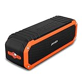Archeer A226 Portable Bluetooth Speaker with Bass, Clip, Microphone and Flashlight - Black/Orange