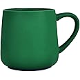 Bosmarlin Large Glossy Ceramic Coffee Mug, Tea Cup for Office and Home, 18 oz, Suitable for Dishwasher and Microwave, 1 Pack (Dark Green)