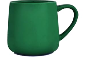 Bosmarlin Large Glossy Ceramic Coffee Mug, Tea Cup for Office and Home, 18 oz, Suitable for Dishwasher and Microwave, 1 Pack (Dark Green)