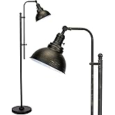 VONLUCE Floor Lamp for Living Room, 65" Tall Industrial Floor Lamp, Adjustable Height & Head Vintage Metal Standing Reading P