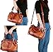 Heshe Leather Shoulder Handbags for Womens Designer Satchel Ladies Purses Totes Work Bag Top-handle Bags Crossbody Bag (W021-Sorrel)