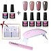 CLAVUZ Soak Off Gel Nail Polish Set Top and Base Coat Nail Polish SUNMINI LED Nail Lamp Nail File Remover Wrap New Starter Nail Art Tool Kit