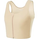 GCTBL Women Transgender FTM Chest Binder Zip Up Breathable Half Binder Bra