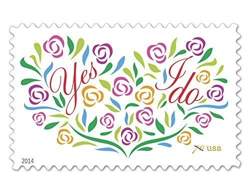 Yes, I Do - Full Sheet of 20 x Two-Ounce Forever Wedding Postage Stamps, USA 2015, Scott 5001