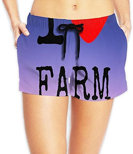 Houde Ankang Shijingshan Love Farm Animals Womens Adjustable Board Shorts Beach Shorts Beach Pants