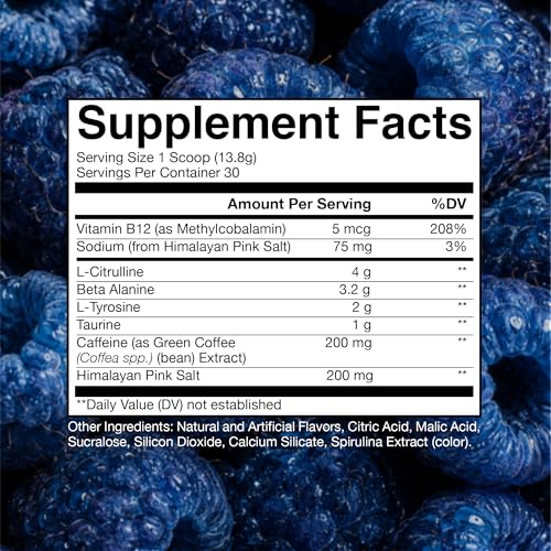 RAW Nutrition - Essential Pre - Chris Bumstead Pre Workout Formula, Sports Nutrition Pre-Workout Powders | Men & Womens Drink, Energy Powder for Working Out (Blue Raspberry)