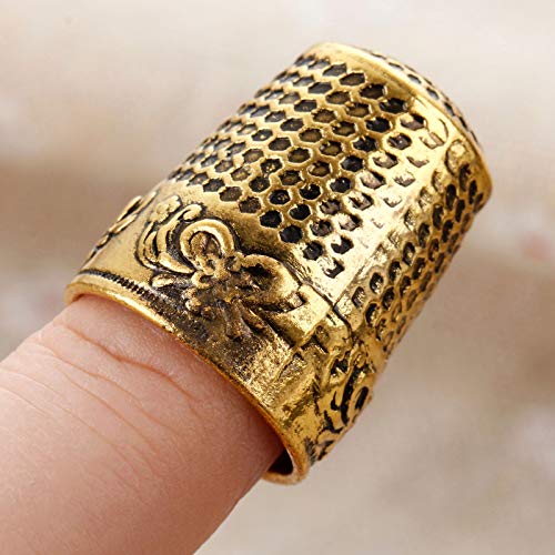 Metal Sewing Thimble, Leather Ring Thimble (1 Pack) Finger Protector, Sewing Thimble, Handmade