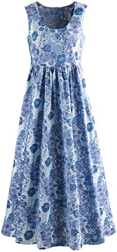 April Cornell Catalog Classics Sleeveless Maxi Dress - Blue Floral Print
