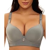OYXJJP Padded Push Up Bras for Women Seamless Underwire T-Shirt Bra 32A to 46DD
