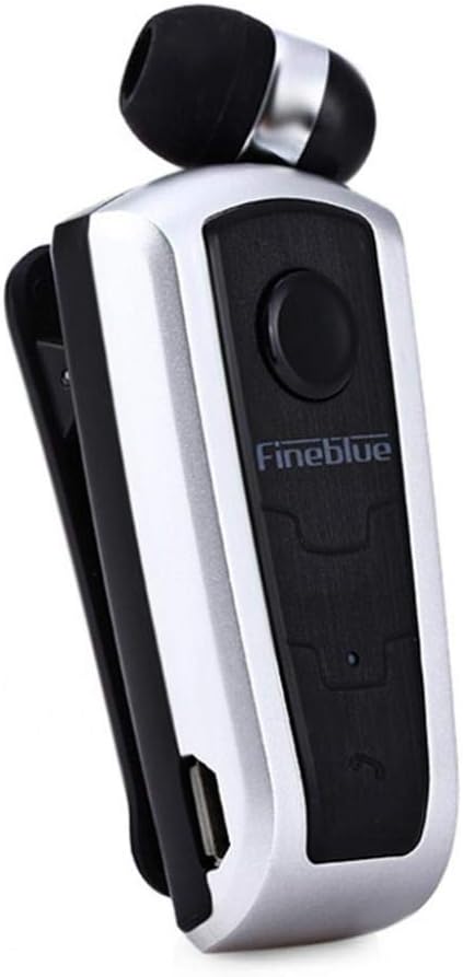 Jappies Fineblue F910 Vibration Alert Lapel Clip Telescopic Wireless Bluetooth Earphone - Silver