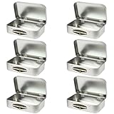 Mighty Gadget (R) Medium Size Empty Hinged Lid Survival Tin Container for Geocaching or Survival Gear (6 Pack) - 3.6875