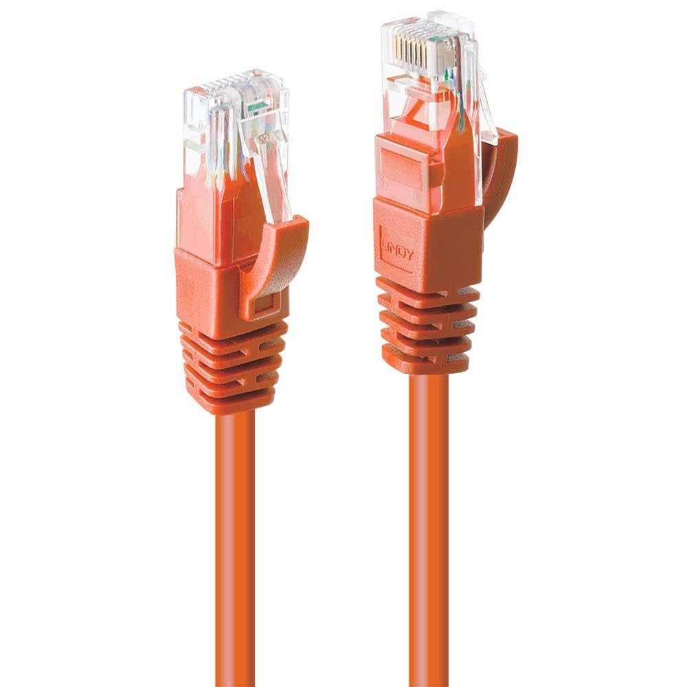 LINDY 3m Cat.6 U/UTP Ethernet Cable, Orange