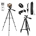 DAISEN Phone Tripod, 42 inch Cell Phone Tripod for iPhone and Smart Phone, Camera Holder with Remote Control (Black)