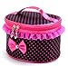 LandFox Travel Toiletry Makeup Cosmetic Bag Organizer Holder Handbag (Black)